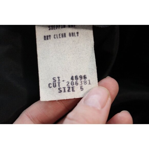 Vintage 80s Dress Size 5 Lace Black Velvet Goth Party Prom Steppin Out USA Bow - Picture 14 of 14